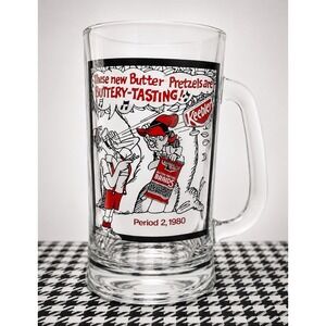 Vintage 1980 Keebler Butter Pretzels Braids Stein Glass Mug Advertising